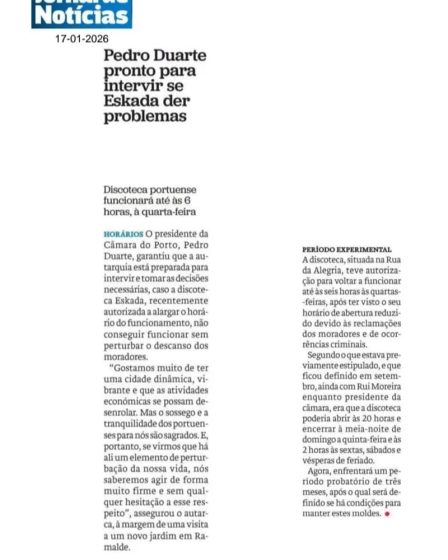 Jornal de Notícias, edição deste sábado.