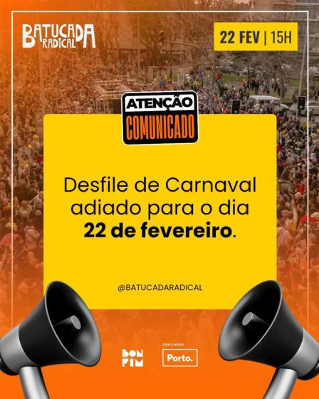 Carnaval do Porto adiado para o dia 22