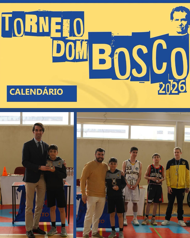 Entrega de prémios do Torneio Dom Bosco 2026 com jovens atletas de basquetebol Sub-14 e representantes da Junta de Freguesia do Bonfim