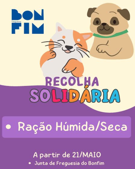 Campanha solidária de recolha de ração para animais