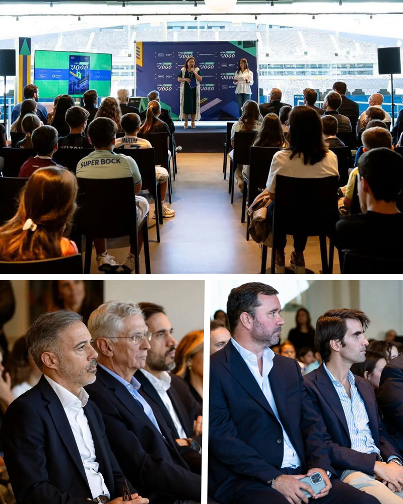 Apresentação do projeto “Bairros com Futuro” no Estádio do Dragão, uma iniciativa do Município do Porto que promove o sucesso escolar e valoriza as ideias dos jovens para melhorar os bairros municipais.