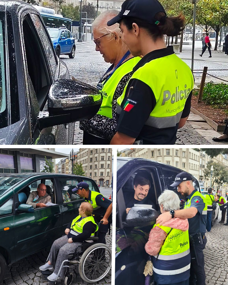 Seniores do Bonfim, acompanhadas por assistentes sociais da Junta de Freguesia, participam na Operação STOP «A Rua Também é Minha», na Baixa do Porto, no âmbito da Semana Sem Idade.